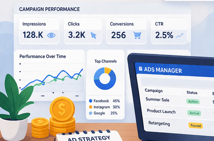 Ilustrasi Gambar Paid Ads