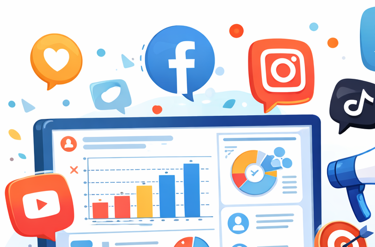 Ilustrasi Gambar Manajemen Sosial Media